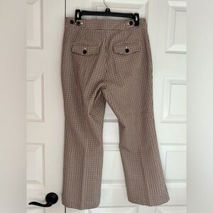 Anthropology rust, black and cream small check dress pants. Size 10
